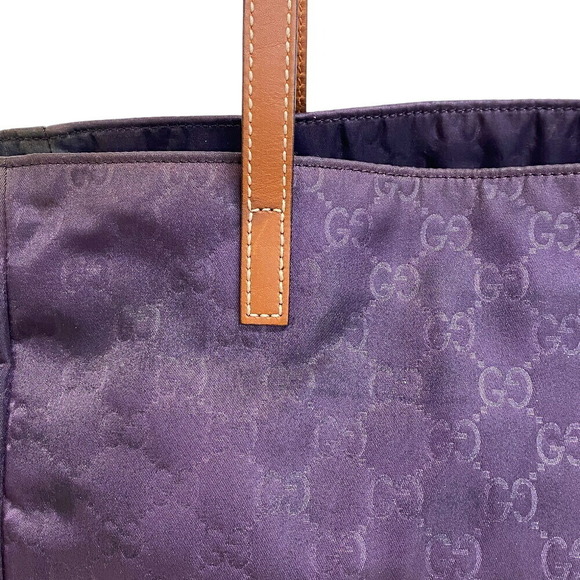 Gucci GG patterned tote bag shoulder laptops Purple - Picture 7 of 11